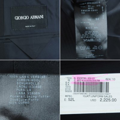 画像1: 7.5万円均一SALE!!! ジョルジオアルマーニ黒ラベル「ネイビーストライプ」ジャケット（52/56)S/S 紺色