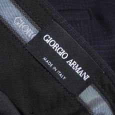 画像9: ジョルジオアルマーニ黒ラベル ウール「SOHOモデル」濃紺チェック柄スーツ（48L）A/W (9)