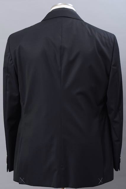 ジョルジオアルマーニ黒ラベル「TRADER」ネイビースーツ（58）A/W 紺色ヘリンボーン柄