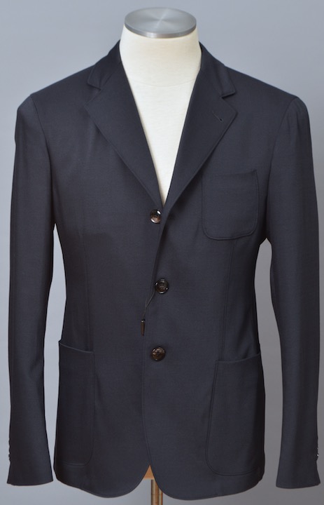 画像1: ジョルジオアルマーニ黒ラベル 紺色ジャケット (52/54) Uptonシリーズ ウールxシルク混紡　S/S (1)