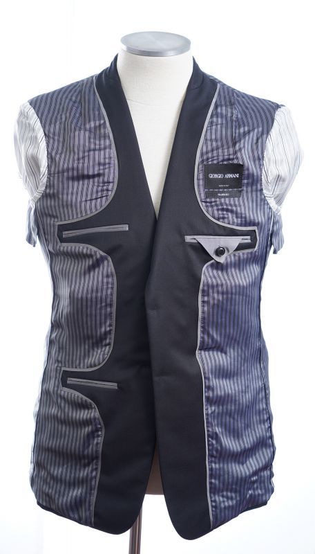 良品】GIORGIO ARMANI 最高峰ライン TRADER BLU 黒52-