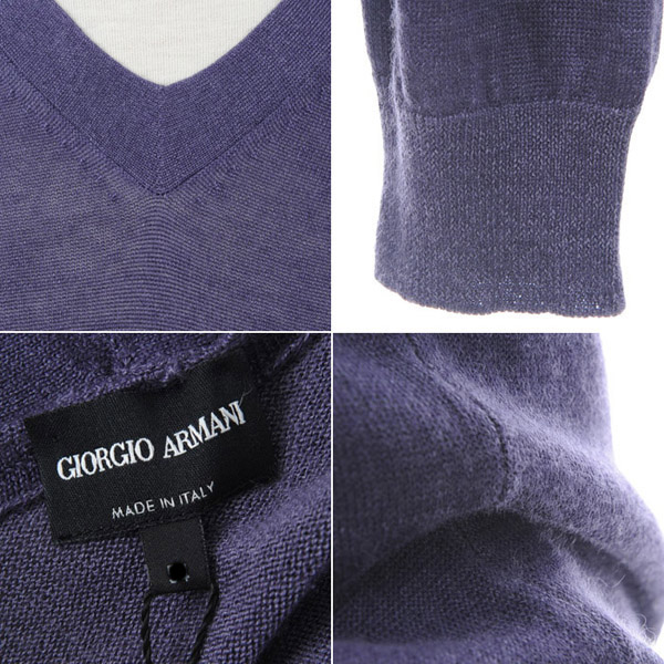 ジョルジオアルマーニ黒ラベル「カシミア混紡セーター」(58)