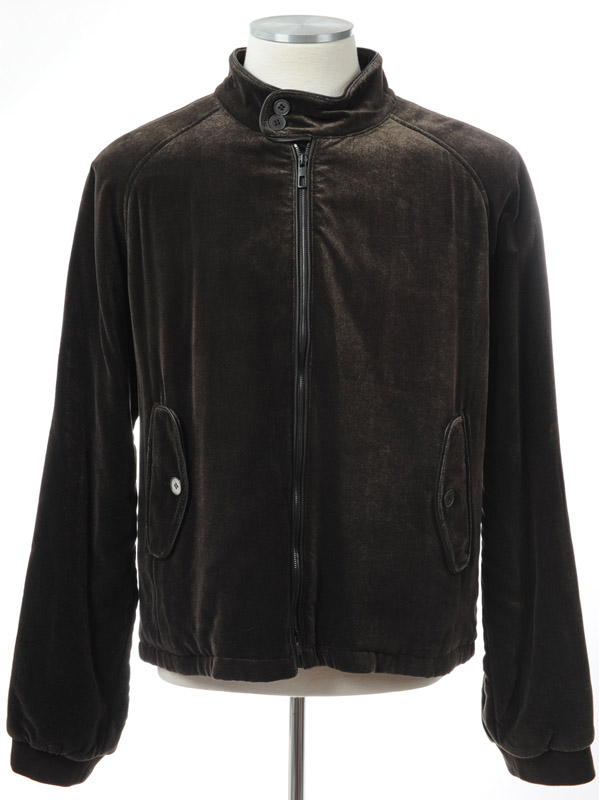 7.5万円均一SALE!!! ジョルジオアルマーニ黒ラベル「ベルベットブルゾン」(58)　【国内発送】